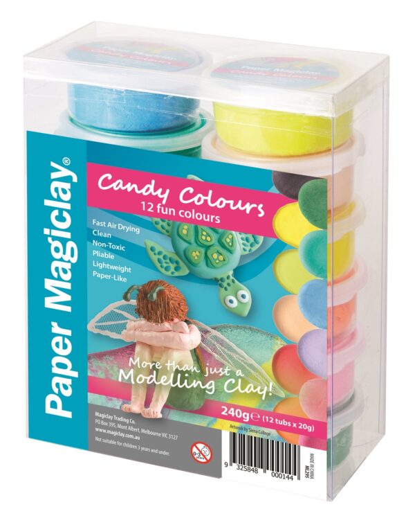 Paper Magiclay - Candy Colours 12 x 20g Air Dry Paper Clay
