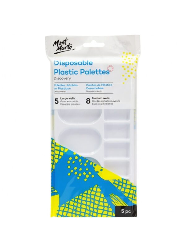 Mont Marte Discovery Disposable Plastic Palettes Set of 5