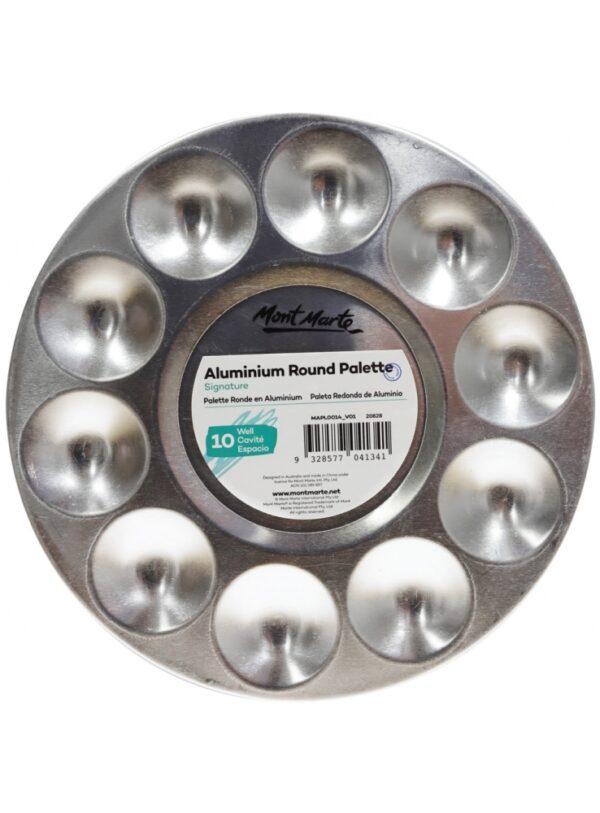 Mont Marte Signature Aluminium Round Palette 10 Well