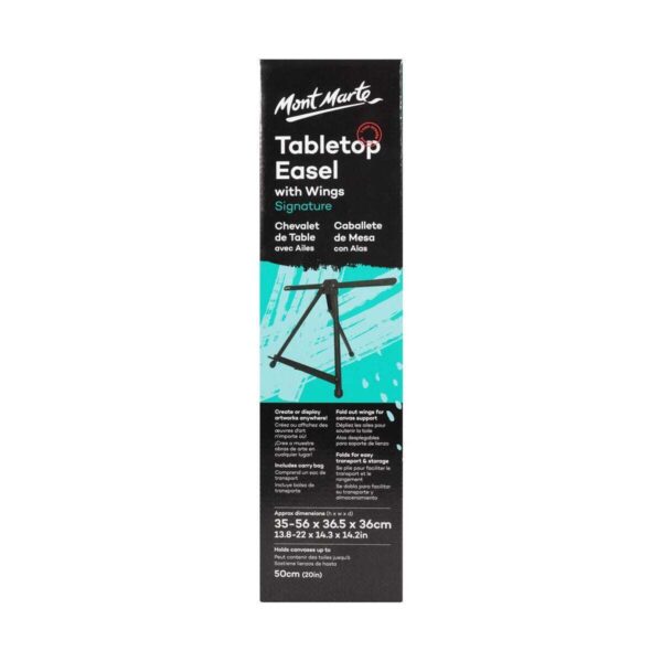 Mont Marte Black Aluminium Table Top Easel with Wings - Image 3