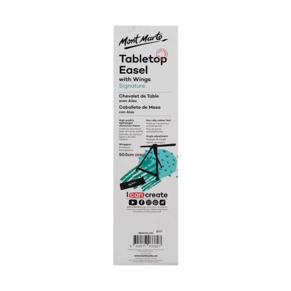 Mont Marte Black Aluminium Table Top Easel with Wings - Image 4