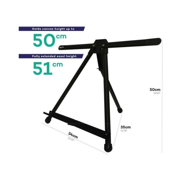 Mont Marte Black Aluminium Table Top Easel with Wings - Image 5