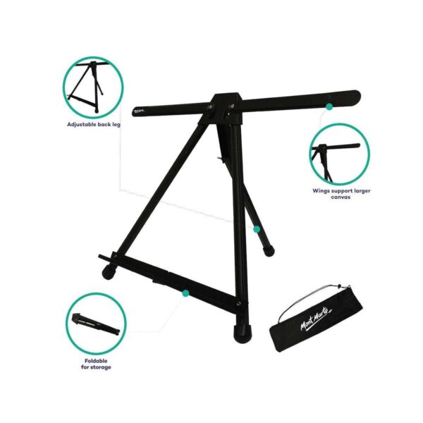 Mont Marte Black Aluminium Table Top Easel with Wings - Image 6