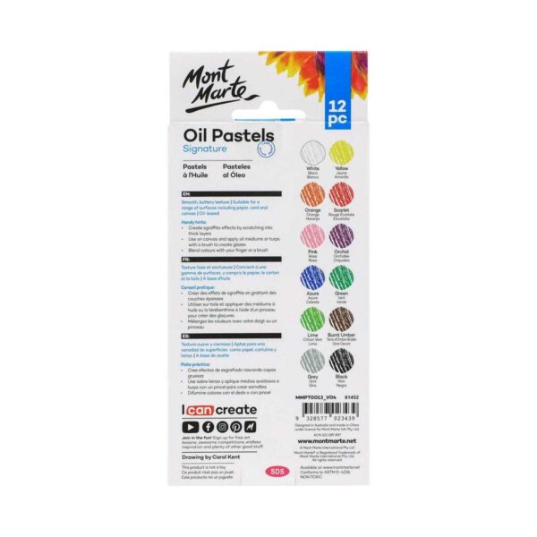 Mont Marte Oil Pastels Set of 12 - Image 2