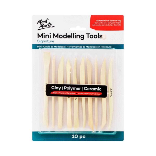 Mont Marte Mini Modelling Clay Tools 10 Piece Set, 20 Shapes