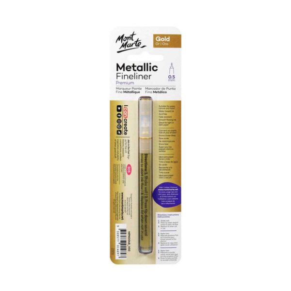 Mont Marte Metallic Marker Fine Point - Gold - Image 2