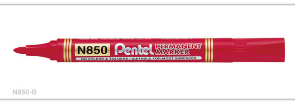 Pentel Permanent Marker N850 Bullet Point Box of 12 Red