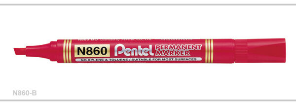 Pentel Permanent Marker N860 Chisel Point Box of 12 Red