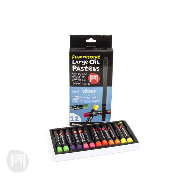 Micador Large Fluorescent Oil Pastels Pack of 12 - Image 2