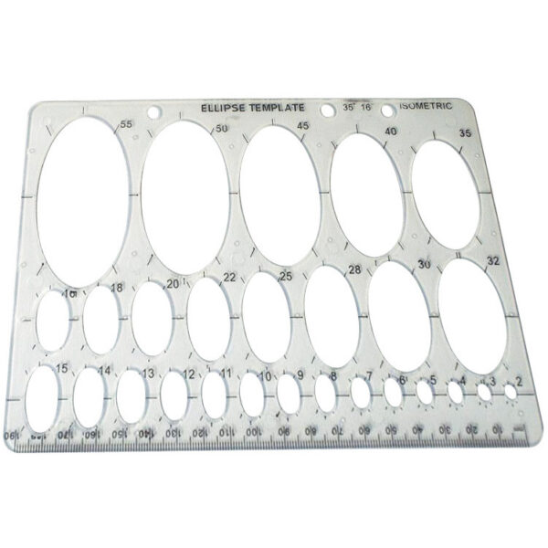 Plastic Ellipses/Oval Stencil Template 2mm to 50mm