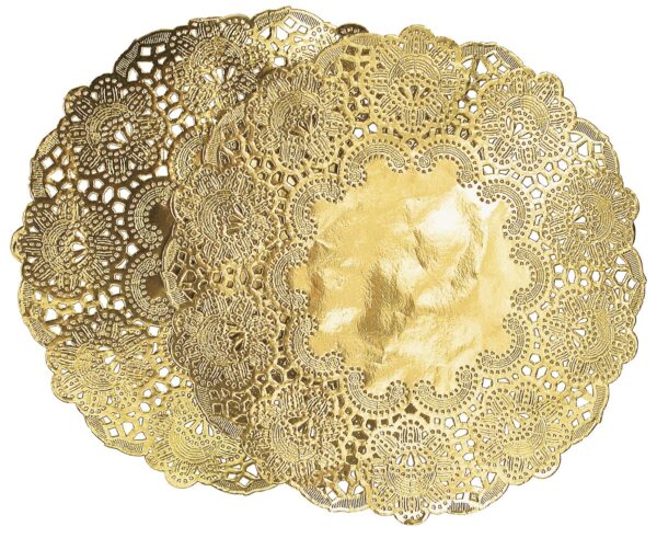 Metallic Gold 19cm Doilies Pack of 50