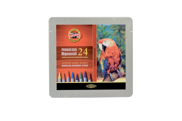 Koh-I-Noor Progresso Coloured Aquarell Watercolour Pencils Tin 24