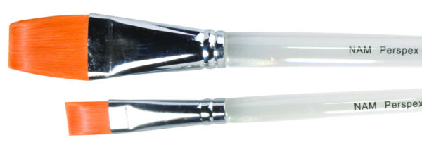 NAM Perspex Handle Brush 6mm Gold Taklon Pack of 10