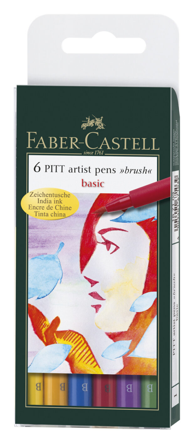 Faber Castell PITT Artist Pens Set of 6 Basic Colours