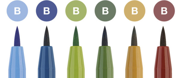 Faber Castell PITT Artist Pens Set of 6 Landscape Colours - Image 2