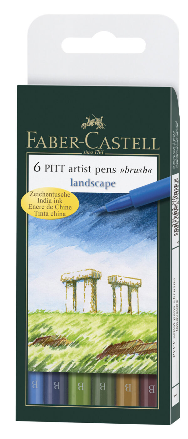 Faber Castell PITT Artist Pens Set of 6 Landscape Colours