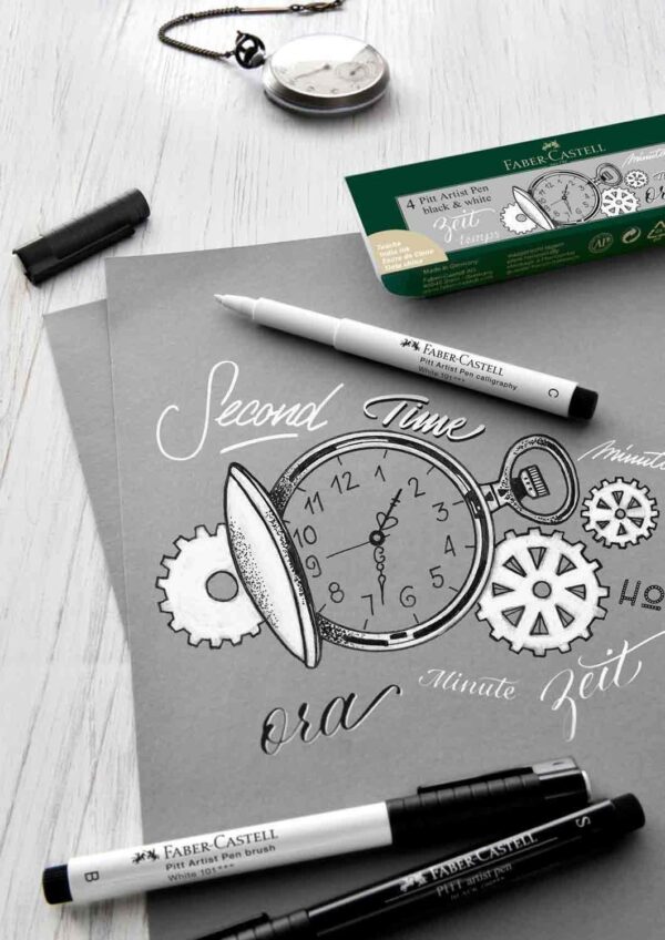 Faber-Castell Pitt Artists Brush Pen White 1.5mm - Image 2