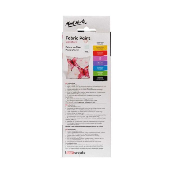 Mont Marte Fabric Paint Set of 8 x 20ml - Image 2
