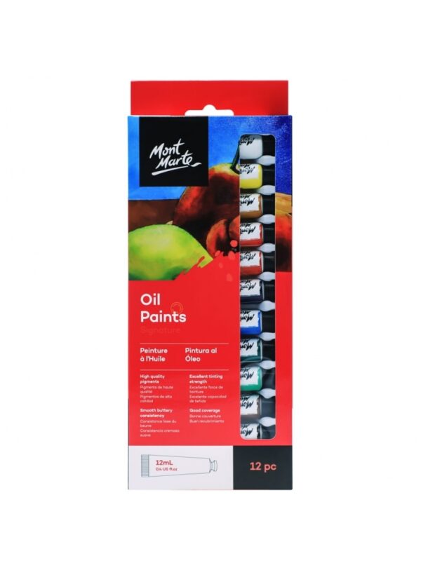 Mont Marte Signature Oil Paints Set of 12 x 12ml