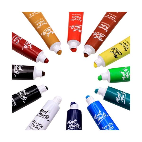 Mont Marte Signature Acrylic Paints 12pc x 12ml (0.4oz) - Image 2