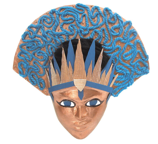 Papier Mache Headdress Face Mask - Image 2