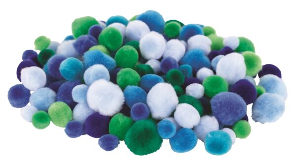 Cool Colours Pom Poms 12-25mm x 300 Pieces