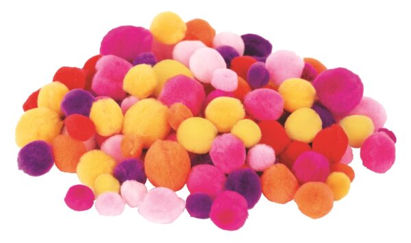 Warm Colours Pom Poms 12-25mm x 300 Pieces