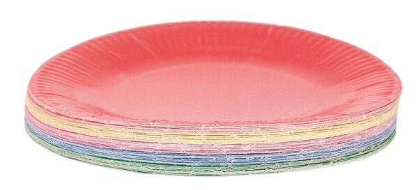 Glossy Coloured Paper Plates 23cm Pack of 50
