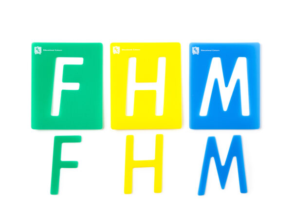 Educational Colours Alphabet Stencils Upper Case Set of 26
