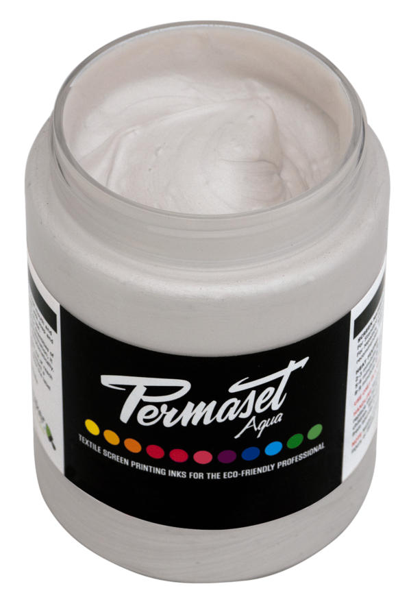 Permaset Aqua Metallic Fabric Ink 300ml - Bright Silver