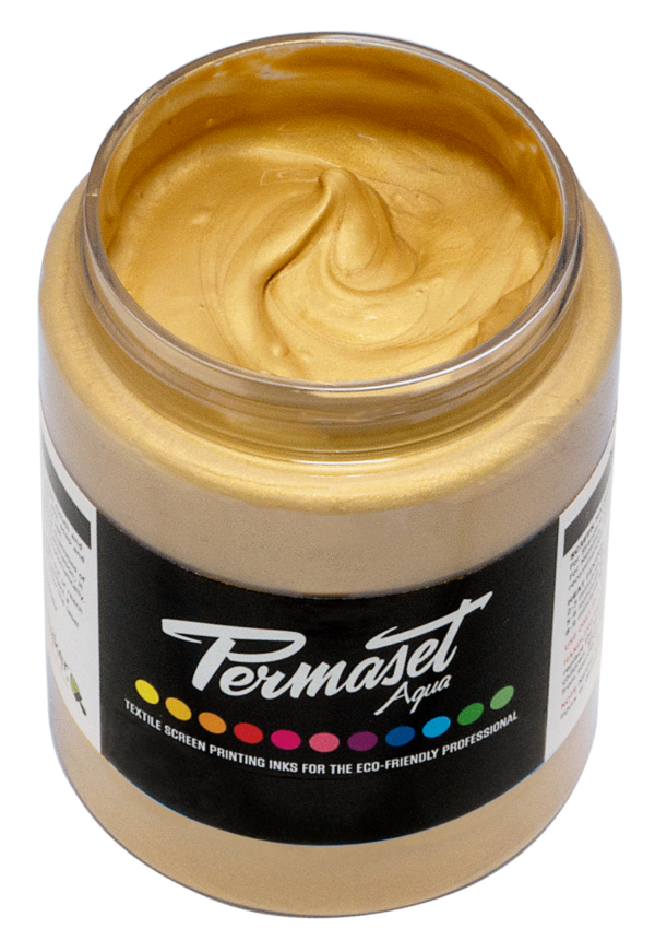 Permaset Aqua Metallic Fabric Ink 300ml - Gold Lustre