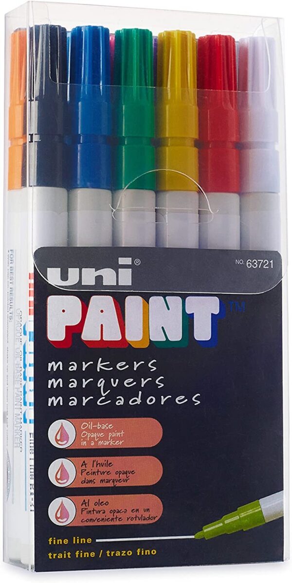 Uni Paint Marker Fine Set of 12 Assorted Colours