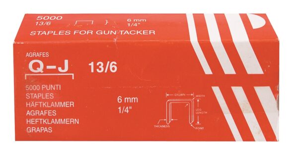 Tacker Staples 13/6 6mm Leg Box of 5000