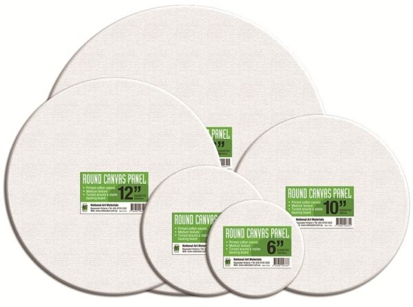 NAM Round Canvas Panel 20cm / 8" Pack of 12