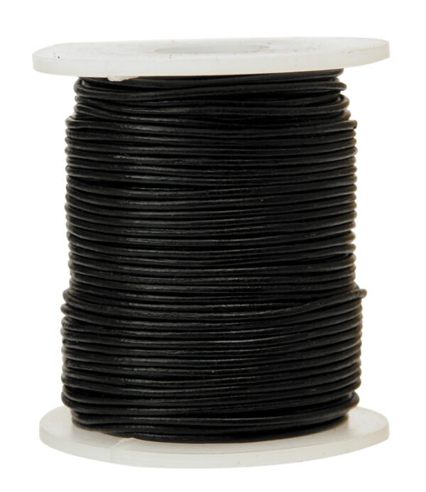 Round Leather Cord 1.5mm x 50m Black