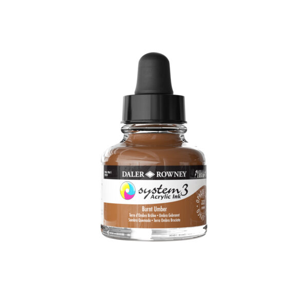 Daler-Rowney System3 Opaque Drawing Ink 29.5mL Burnt Umber