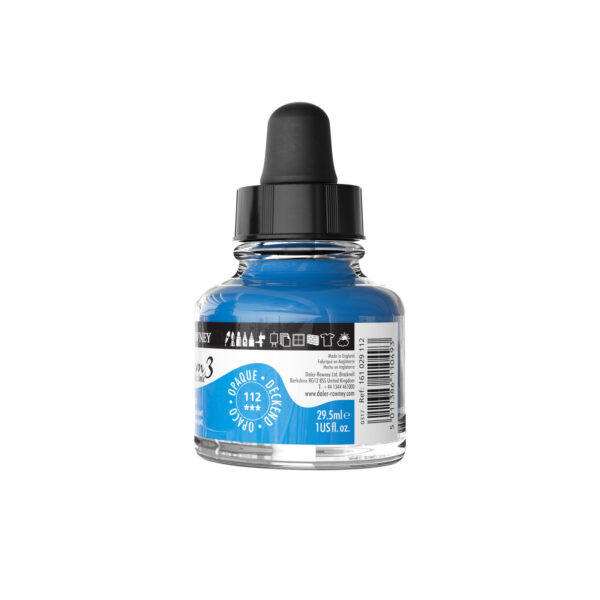 Daler-Rowney System3 Opaque Drawing Ink 29.5mL Coeruleum Hue - Image 2