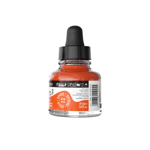 Daler-Rowney System3 Opaque Drawing Ink 29.5mL Cadmium Orange - Image 3