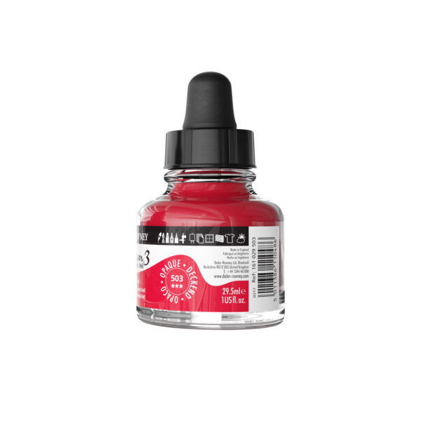 Daler-Rowney System3 Opaque Drawing Ink 29.5mL Cadmium Red Hue - Image 2