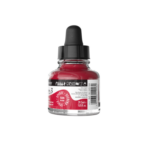 Daler-Rowney System3 Opaque Drawing Ink 29.5mL Cadmium Red Deep Hue - Image 3