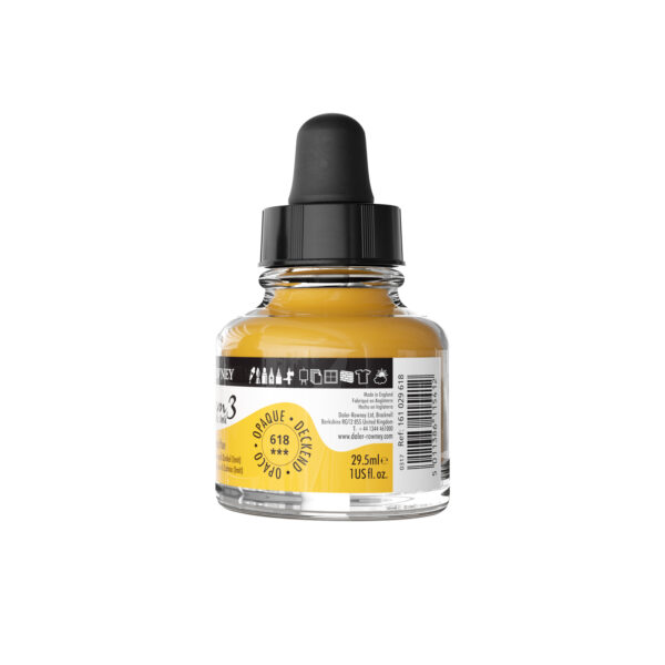 Daler-Rowney System3 Opaque Drawing Ink 29.5mL Cadmium Yellow Deep Hue - Image 2