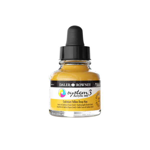Daler-Rowney System3 Opaque Drawing Ink 29.5mL Cadmium Yellow Deep Hue
