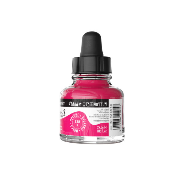Daler-Rowney System3 Opaque Drawing Ink 29.5mL Fluorescent Pink - Image 2