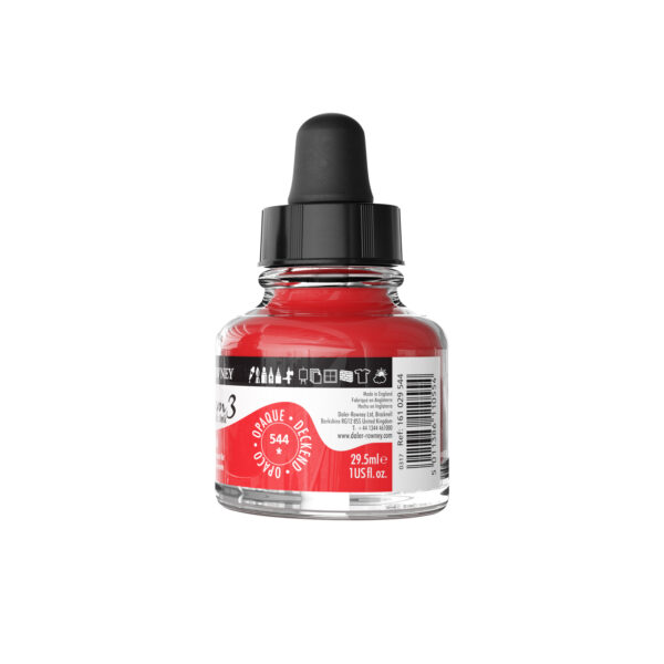 Daler-Rowney System3 Opaque Drawing Ink 29.5mL Fluorescent Red - Image 2