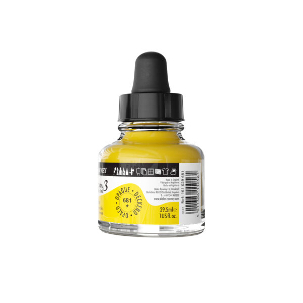 Daler-Rowney System3 Opaque Drawing Ink 29.5mL Fluorescent Yellow - Image 3