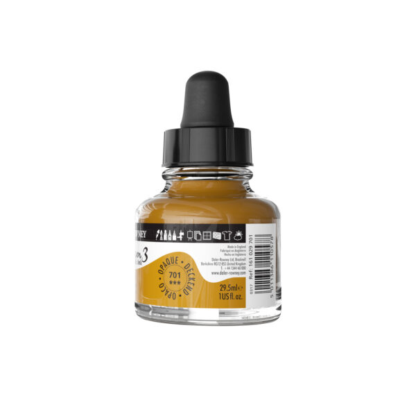 Daler-Rowney System3 Opaque Drawing Ink 29.5mL Gold Imitation - Image 3