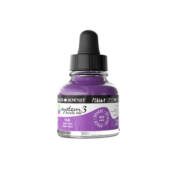 Daler-Rowney System3 Opaque Drawing Ink 29.5mL Purple - Image 3