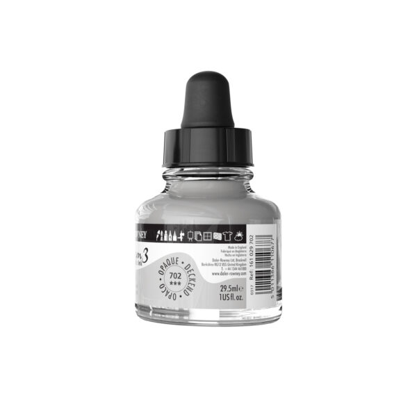 Daler-Rowney System3 Opaque Drawing Ink 29.5mL Silver Imitation - Image 2