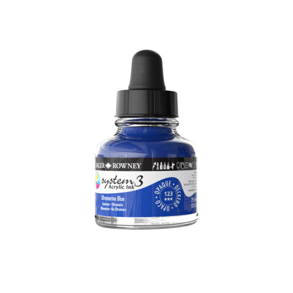 Daler-Rowney System3 Opaque Drawing Ink 29.5mL Ultramarine Blue - Image 3