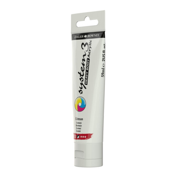 Daler-Rowney System3 Heavy Bodied Acrylic Paint 59ml Crimson - Image 2